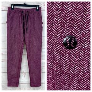 Lululemon Slim Jet Crop Pants Heathered Herringbone Berry Rumble Bordeaux Drama